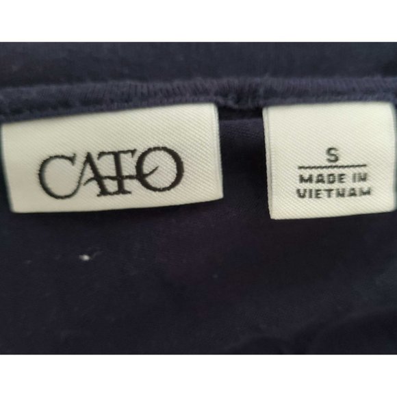 CATO Button 3/4 Sleeve Top - Small - Navy Blue - Picture 4 of 5